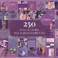 250 Purple Instagram Templates, Purple Girly Social Media Canva Templates
