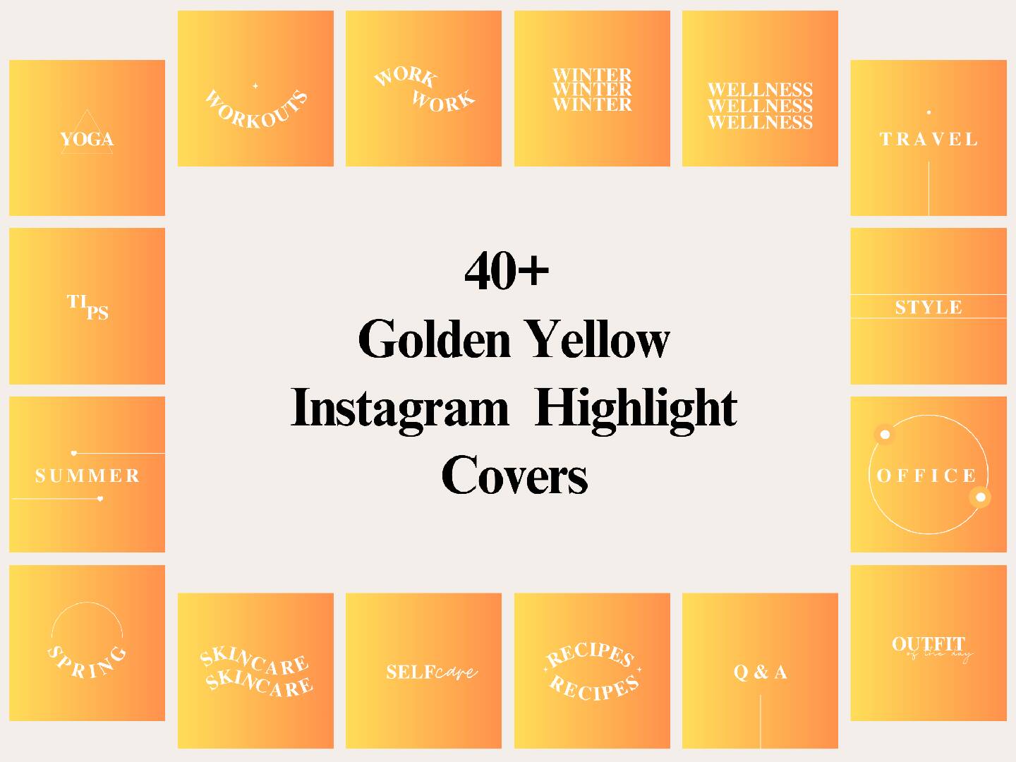 40+ Golden Yellow Instagram Highlight Covers
