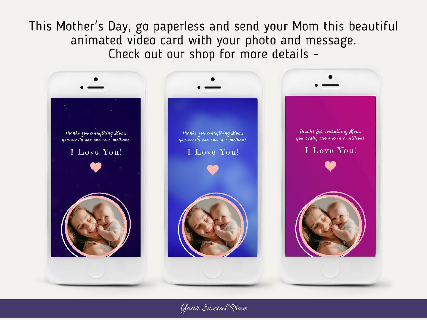 Mother's Day Social Media Posts Template Editable in Canva