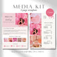 2 Page Instagram Media Press Kit Pink Template for Influencer, Blogger, Small Business