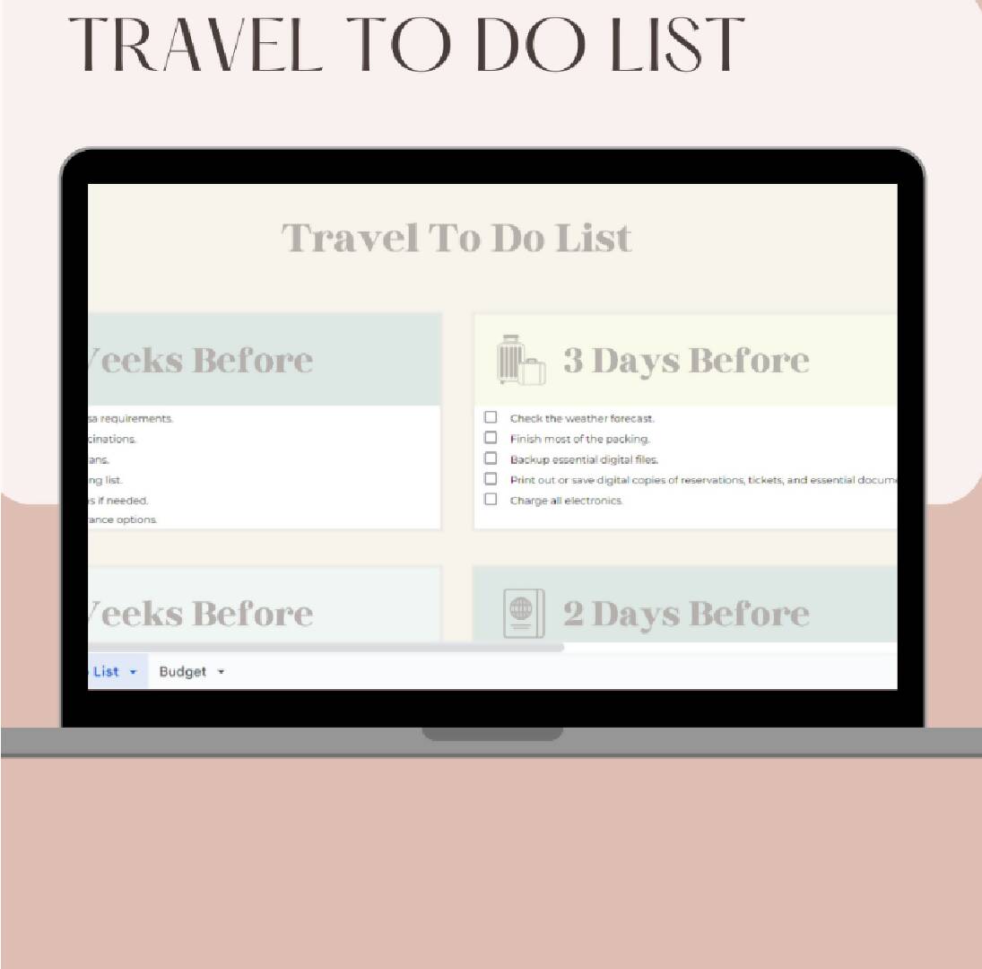 The Complete Travel Vacation Holiday Budget Planner Spreadsheet for Google Sheets