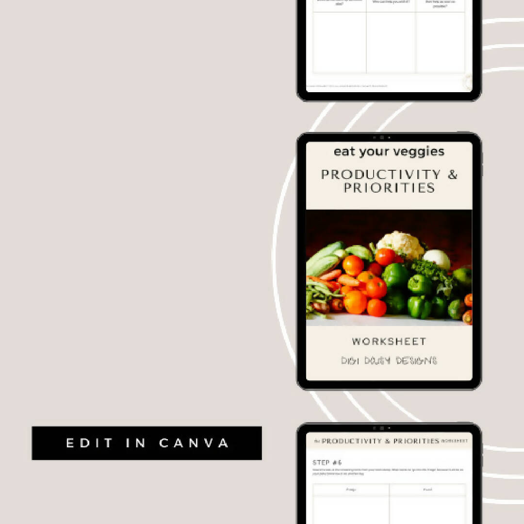 Productivity & Priorities Canva Template Worksheet