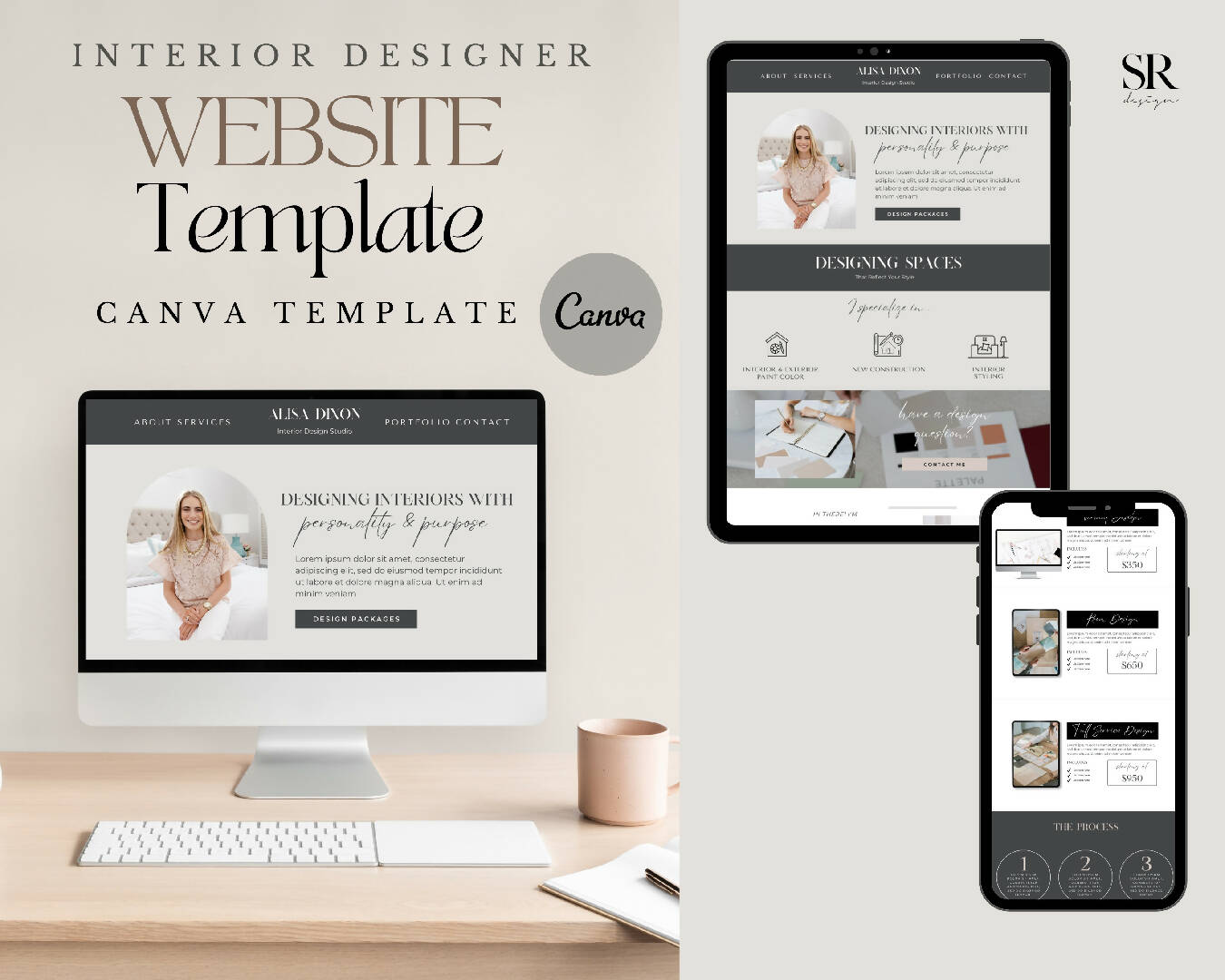 Website Template for Interior Designers, Decorators and Home Stagers