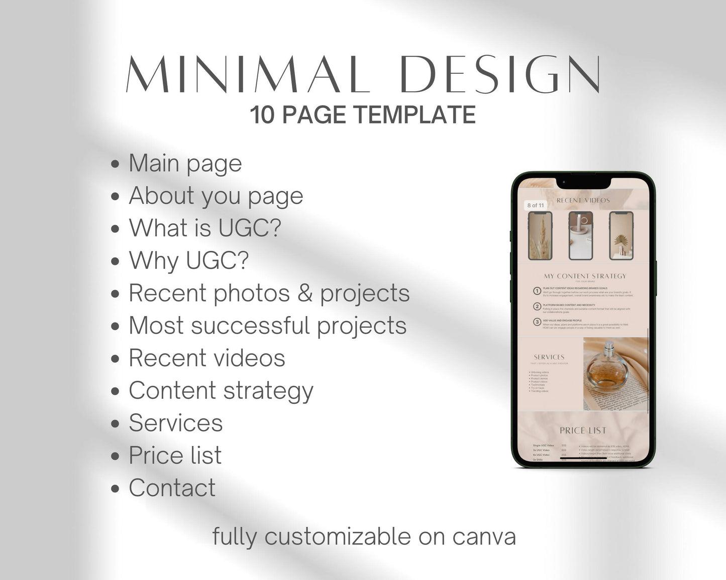 11 Page UGC Creator Media Kit Portfolio Minimalist