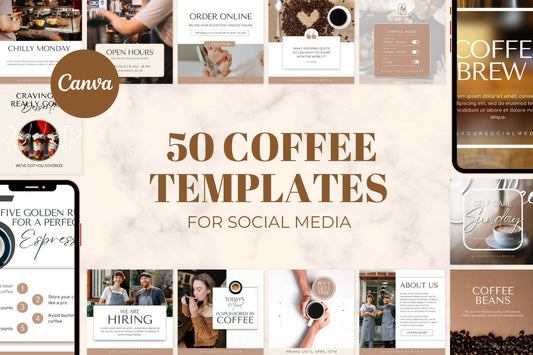 Coffee Creations: 50 Irresistible Canva Social Media Templates for Java Lovers!