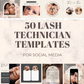 50 Customizable Canva Lash Technician Social Media Templates: Elevate Your Lash Game!