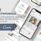 58 Instagram Multipurpose Canva Template Bundle For Testimonials. Best for Coaching, Fashion and Wellness.