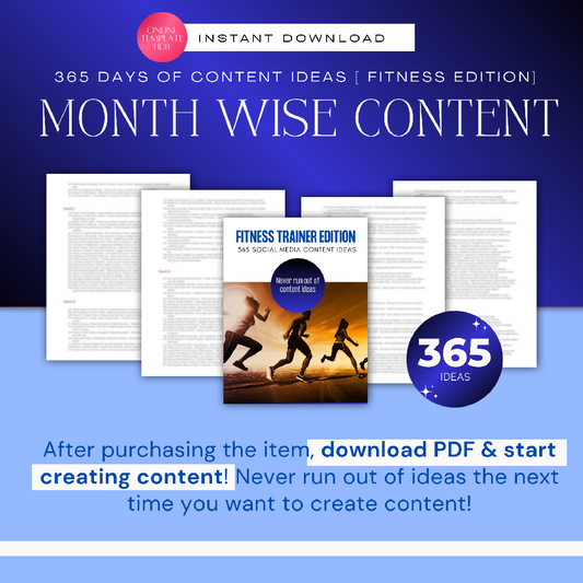 365 Days of Fitness & Nutrition Content Ideas | Content Ideas For Fitness Trainers, Content Creators, Nutrition Experts