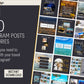 390 Travel Canva Instagram Grey Gold Templates Mega Bundle Post Stories Vacation