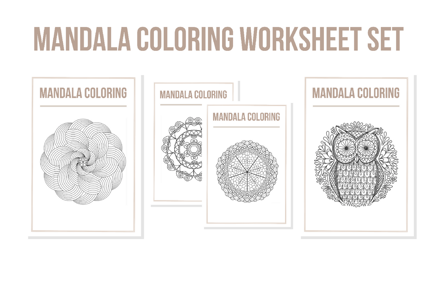 Mandala Coloring Worksheet Set