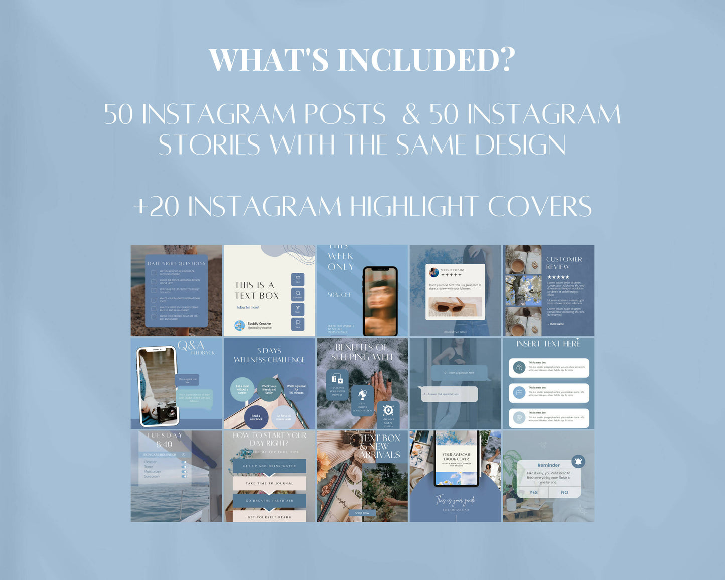 120 Blue Ocean Instagram Templates for Social Media