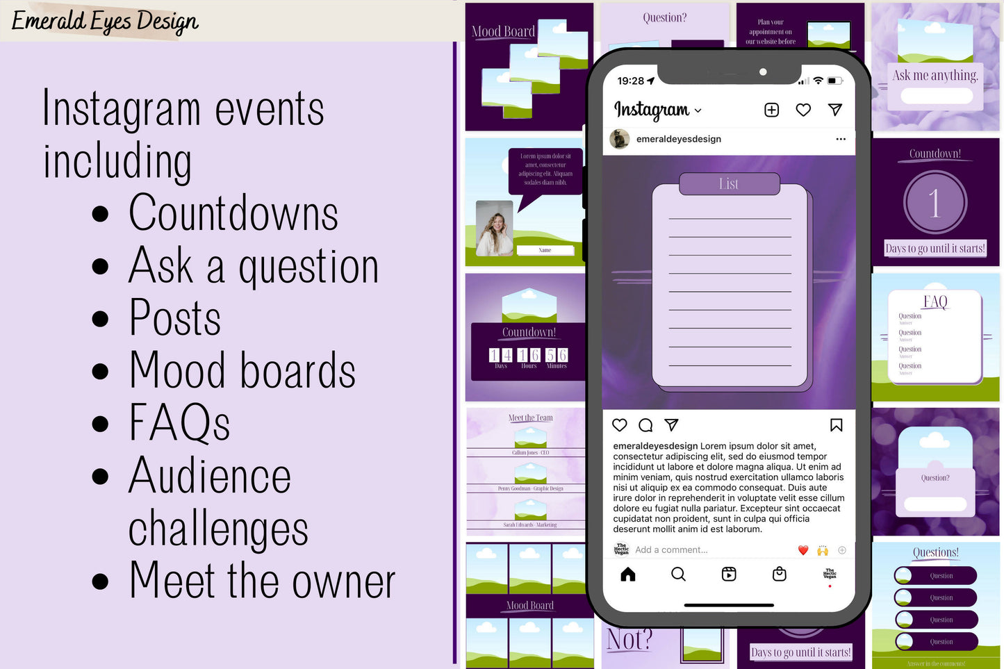 455 Canva Purple Lilac Mauve Instagram Feed & Stories Templates