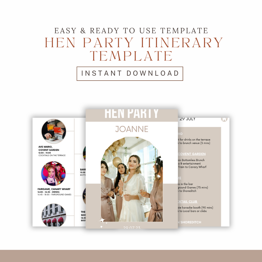 Hen Party Itinerary Template