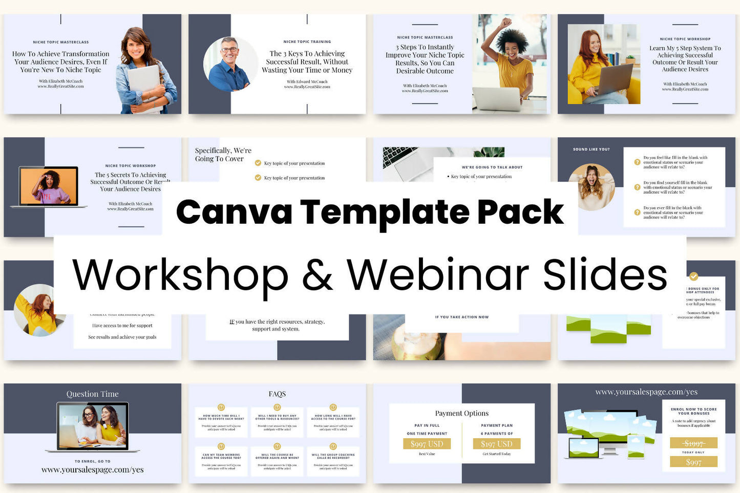 Workshop & Webinar Slide Deck Canva Template Pack
