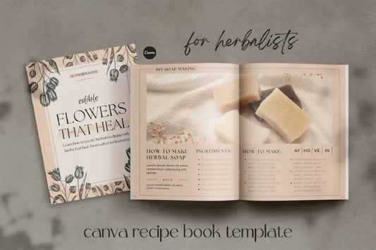 eBook Canva Template for Herbalists | Recipe book Template
