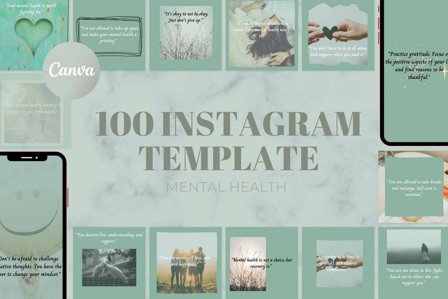 100 IG templates for Mental Health Coaches