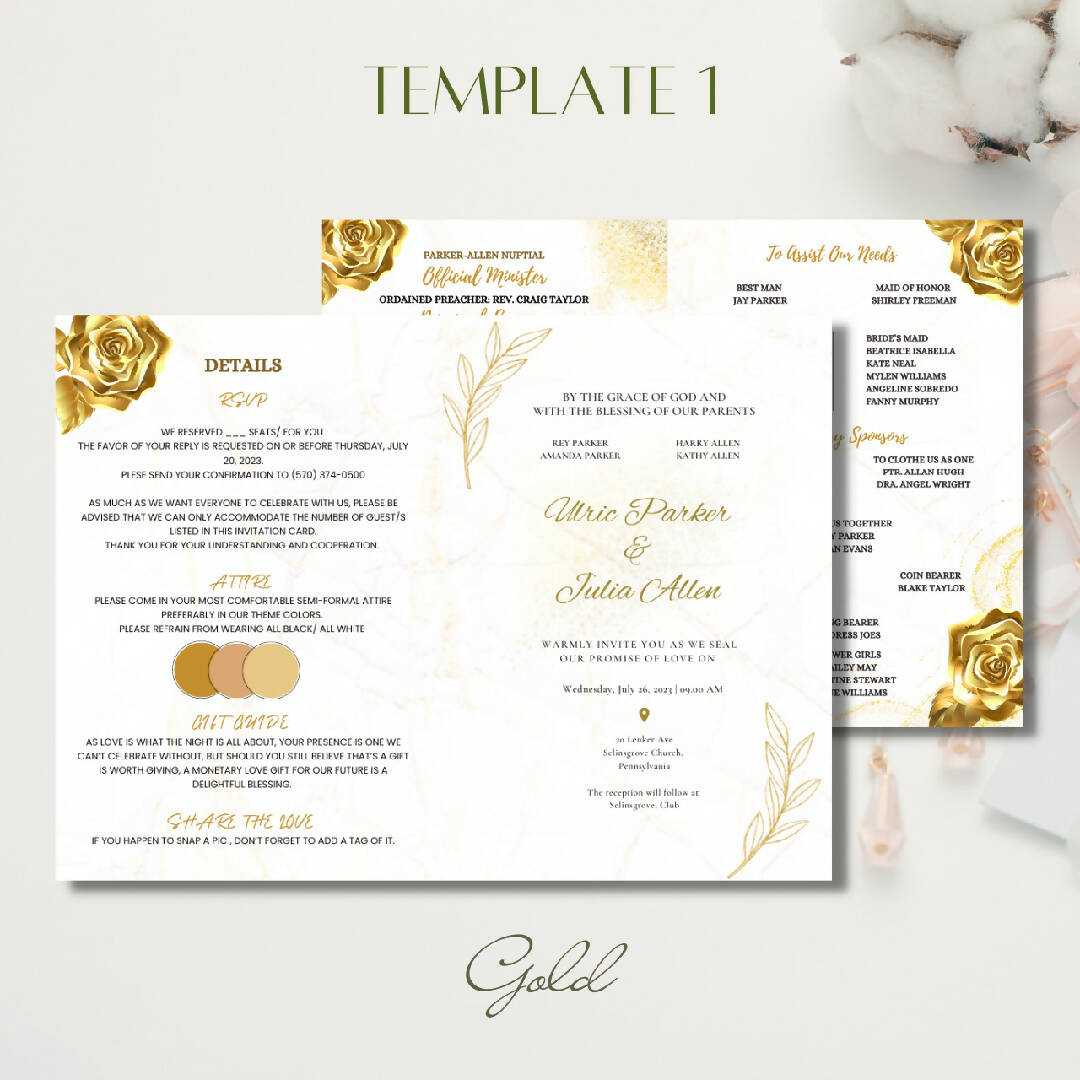 Wedding Invitations for Wedding Planners - 4 Customizable Canva Templates | Wedding Invitation Cards for Wedding Business