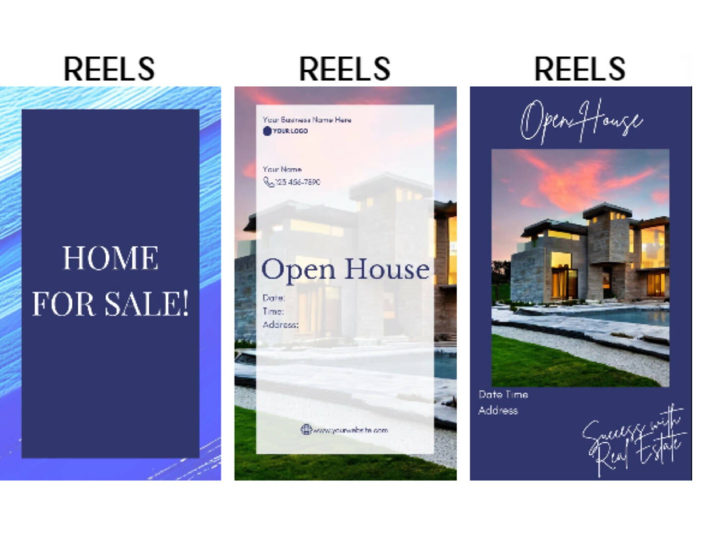 FULLY EDITABLE Instagram Real Estate Themed Canva Templates