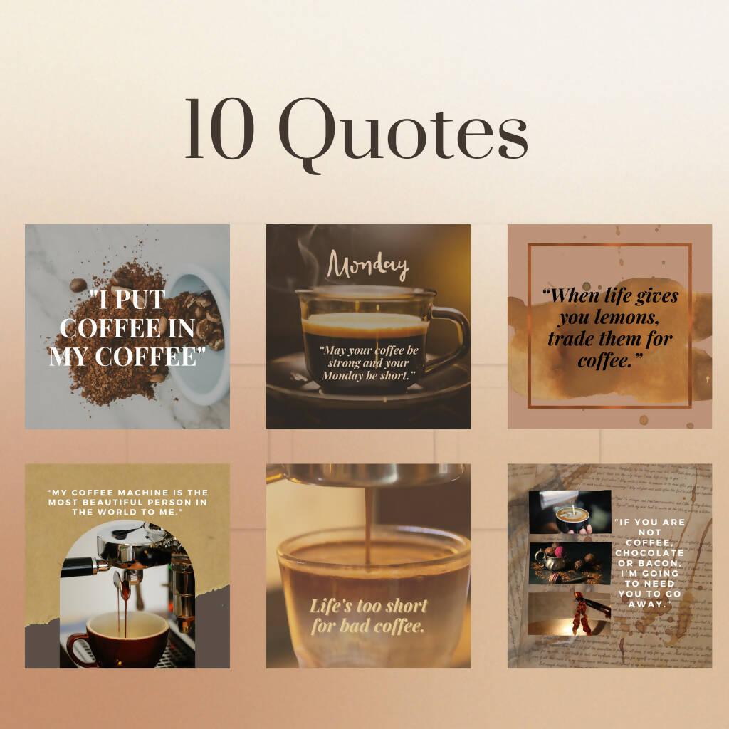 120 Social Media Posts for Coffee and Coffee Businesses + 2 Free Instagram Puzzles