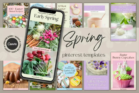 Spring Canva Pinterest Templates | Pinterest Pin Templates