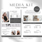 2 Page Minimal Grey Social Media Press Kit for Bloggers, Influencers, Small Business