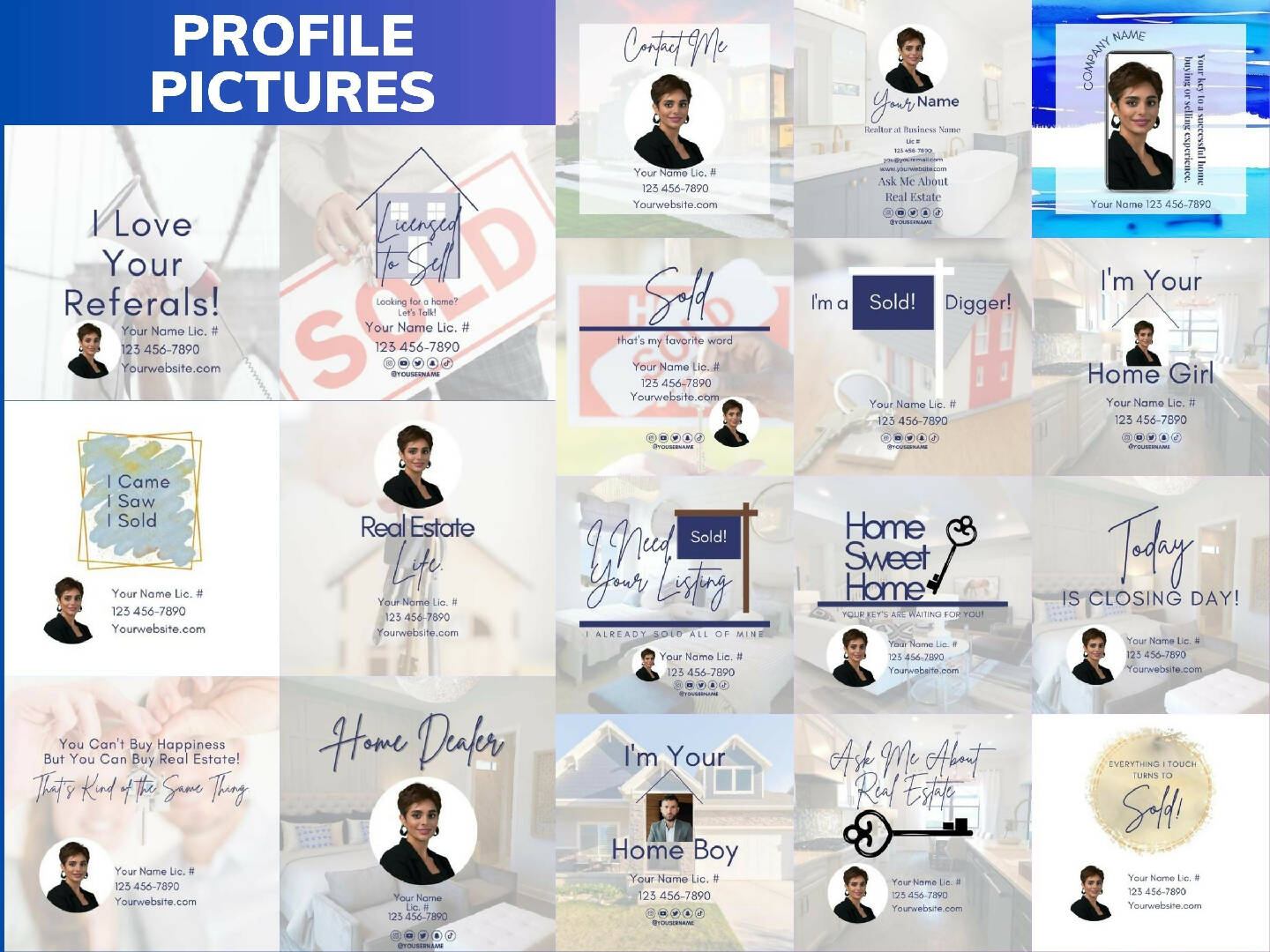 FULLY EDITABLE X (Twitter) Real Estate Themed Canva Templates