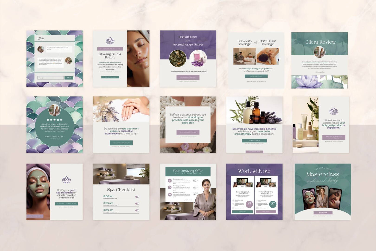 Serene Spa Vibes: 30 Editable Canva Templates for Your Blissful Pampering Paradise