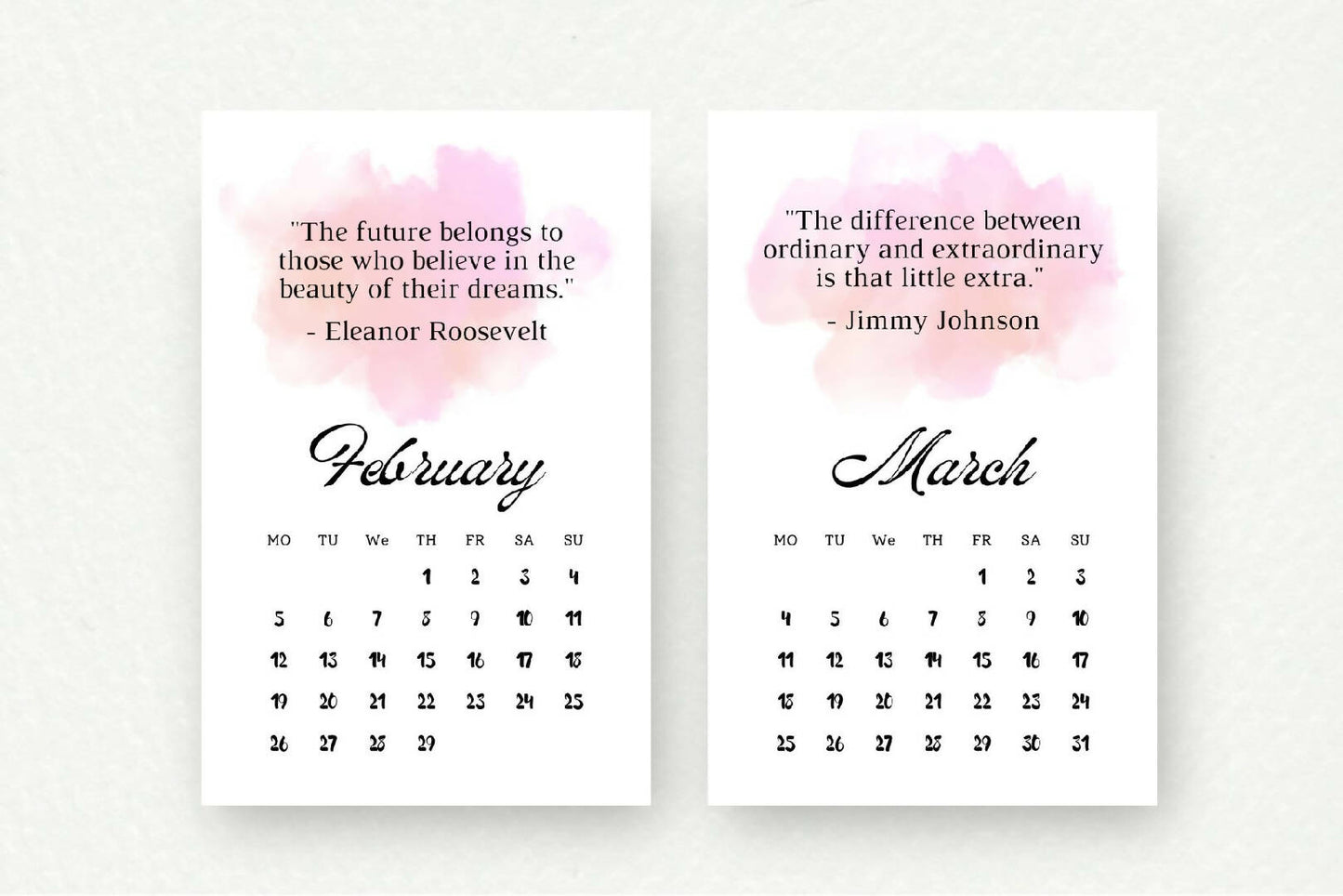 Canva Frame Inspirational Quotes Calendar