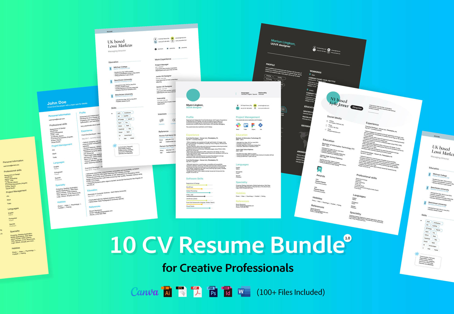 Top 10 CV Resume Canva Bundle for Creative Professionals